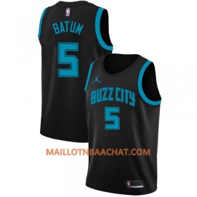 Maillot NBA Charlotte Hornets Nicolas Batum 5 2018-19 Jordan Brand City Edition Noir Swingman - Homme